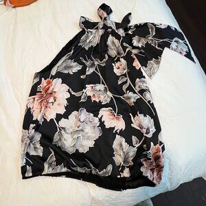 White House Black Market English Marigold Tie Neck Sleeveless Halter Blouse